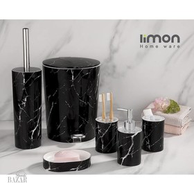 تصویر ست سرویس بهداشتی رومانتیک طرح ماربل لیمون romantic marble lemon bathroom set