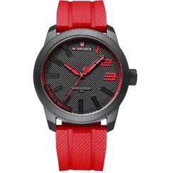 تصویر ساعت مچی مردانه بند پی یو قرمز نوی فورس NF9202 ا کد محصول:56059 کد محصول:56059