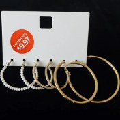 تصویر ست 3تایی گوشواره حلقه‌ای 