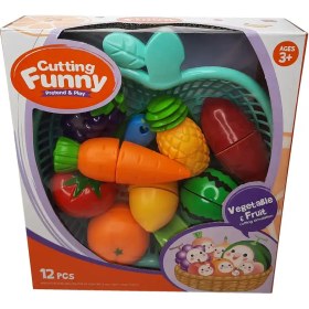 تصویر ست سبزیجات و میوه برشی 