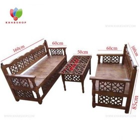 تصویر تخت سنتی چوبی کد ۱۰۷ سایز ۶۰ در ۱۶۰ 