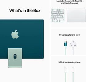 تصویر کامپیوتر همه کاره 24 اینچی اپل مدل iMac M1 2021 - 8GB - 256GB - 8-Core GPU - سبز - ارسال 20 روز کاری 