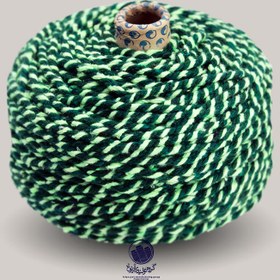 تصویر طناب رنگی ترکیبی سبز و سبز فسفری پلی استر 4 میلی متر Colored rope 4 mm