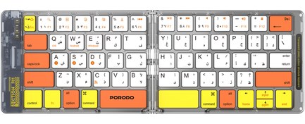 تصویر کیبورد بیسیم کریستالی Porodo PD-ETK03 - سفید / مهلت تست 7روزه Porodo PD-ETK03 Crystal Shell Wireless Keyboard