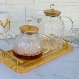 تصویر قوری پیرکس الماسی - 1 لیتری Pyrex diamond teapot