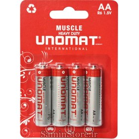 تصویر باتری قلمی یونومات مدل MUSCLE HEAVY DUTY کارتی 4 عددی 