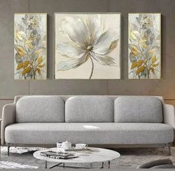 تصویر تابلو گل برجسته سه تکه 