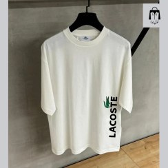 تصویر تیشرت Lacoste سفید یقه گرد (پارچه نخی) 