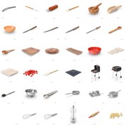 تصویر مجموعه 347 فایل لایه باز PSD با موضوع وسایل آشپزی- Cooks Countertop 