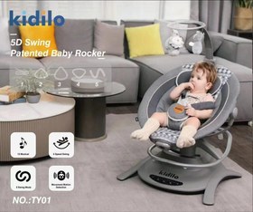 تصویر گهواره و نی نی لای لای برقی 5 حالته کیدیلو kidilio 5D swing Pantented Baby Racker مدل TY01 