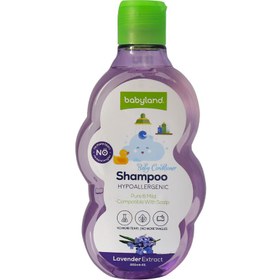تصویر شامپو نرم كننده baby land بی بی لند حاوي عصاره اسطوخودوس 200 ميل Baby Land softening shampoo containing lavender extract 200 ml