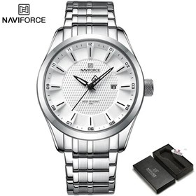 تصویر ساعت مچی مردانه اورجینال نیویفورس بند فلزی در رنگبندی - تمام مشکی men's wrist watch, original Nuiforce