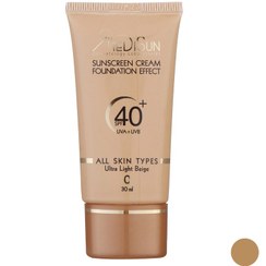 تصویر کرم ضد آفتاب رنگی مدیسان مدل Ultra Light Beige SPF40 ، مناسب انواع پوست حجم 30 میلی‌لیتر 