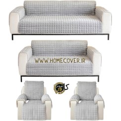 تصویر کاور مبل مطلسه 4 لایه هوم کاور مدل 7 نفره راحتی 