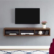تصویر میز تلویزیون دیواری با چوب طبیعی توس کد SH2201 - طول 