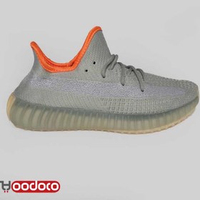 تصویر آدیداس یزی بوست ۳۵۰ وی۲ طوسی داخل نارنجی Adidas yeezy boost 350 v2 grey orange inside 