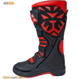 تصویر بوت موتور سواری کراسی تایگر مدل T3 مشکی قرمز Cross Tiger Motorcycle Boots Model T3 Black Red