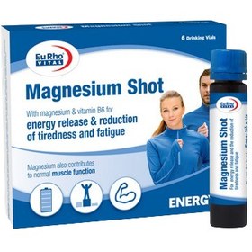 تصویر ویال خوراکی منیزیم شات یوروویتال ۶ عدد Eurho Vital Magnesium Shot ۶ Dirinling Vials