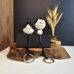 تصویر جاکلیدی مینیمال عروسکی دلسی وود رنگ چوب 