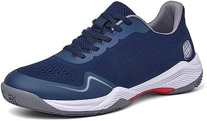 تصویر Men&#39;s Lightweight Badminton Shoes, Breathable Tennis Squash Shoes for Womens, Indoor Outdoor Volleyball Sneakers,Blue-40EU 