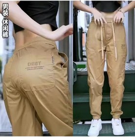 تصویر شلوار کژوال مردانه، مناسب بهار و پاییز، مدل آزاد و مد روز، رنگ خاکی برند generic Mens Casual Pants Spring Autumn Loose Fashion Khakis