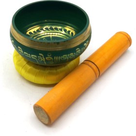 تصویر کاسه تبتی سبز قطر 10cm 