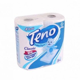 تصویر دستمال توالت رولی تنو 3 لایه 4 عددی Teno Toilet paper 3 ply 4 Pcs