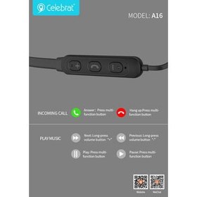 تصویر هندزفری گردنی سلبریت A16 Celebrat A16 Neckband Handsfree