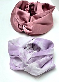 تصویر هدبند حریر یاسی 