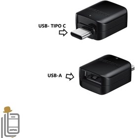 تصویر تبدیل OTG Type-C سامسونگ سفید کابل تبدیل OTG USB-A TO USB-C