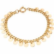 تصویر دستبند طلا طرح زنجیر کارتیه با آویز های پولکی کد CB546 