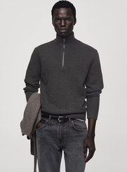 تصویر ژاکت بافتنی گردن پرکینز برند mango man Perkins-Neck Knitted Sweater