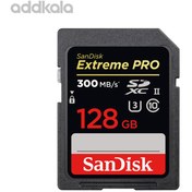 تصویر کارت حافظه سن دیسک SanDisk 128GB Extreme PRO UHS-II SDXC 300MB/S 2000X 