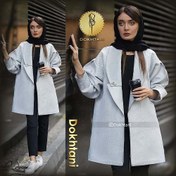 تصویر آموزش الگو مانتو با یقه دوبل و آستین پیلی دار 