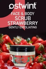 تصویر اسکراب صورت و بدن مدل توت فرنگی 300میل استوینت Ostwint Face And Body Scrub Gel Strawberry 300ml