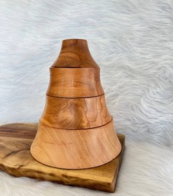 تصویر کاسه هرمی چوبی 