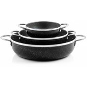 تصویر سرویس تابه 3 پارچه دو دسته نقره ای MKj اکونومی 