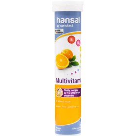 تصویر قرص جوشان مولتی ویتامین هانسال ۲۰ عددی 