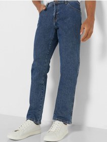 تصویر شلوار جین اسلیم فیت با رنگ شستۀ متوسط برند wrangler Mid Wash Slim Fit Jeans