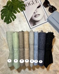 تصویر شال زنانه مزونی دانتل نگینی - ۳ 