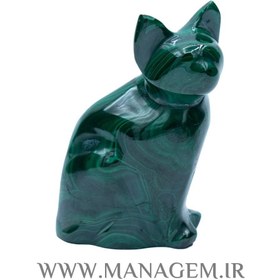تصویر مجسمه گربه مالاکیت 