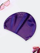 تصویر کلاه استخر شنا رنگ خاص بنفش سیلیکونی زنانه و مردانه اسپیدو ( Speedo ) طرح پفکی 