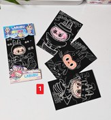 تصویر نقاشی خراشیدنی فانتزی ۴ برگه همراه با قلم چوبی 