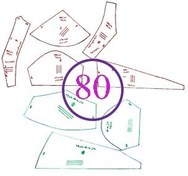 تصویر الگوی سوتین سایز 80 