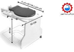 تصویر توالت فرنگی دیواری تاشو کم جا آسانا همراه با قیف سیلیکونی مخصوص آسانا Asana foldable space-saving wall-mounted Western toilet with a silicone funnel specially designed for Asana