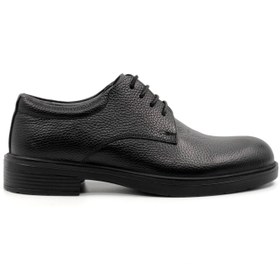 تصویر کفش مجلسی و رسمی مردانه چرم ریواچرم تبریز پرسنلی و اداری مدل نیوا - مشکی / 44 