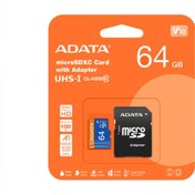 تصویر کارت حافظه میکرو اس دی MICRO SDXC UHS-I V10 R100 W25 ADP 64G 