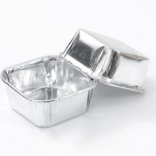 تصویر کپسول کاپ کیک آلومینیومی چهارگوش - نقره ای 