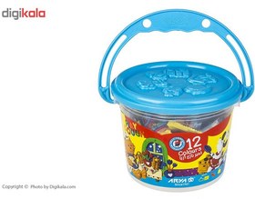 تصویر خمیر بازی 12 رنگ آریا سطلی مدل 1069 کارتن 18 عددی 