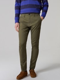 تصویر شلوار کتان کشی جذب برند ovs Slim-fit, stretch cotton chinos